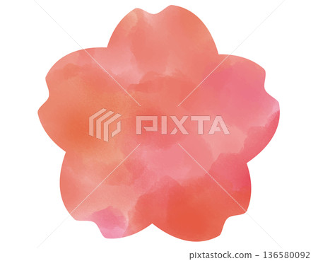 簡約櫻花水彩粉紅邊框 2 136580092