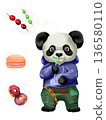 panda with candy 136580110
