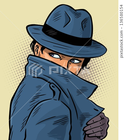Female secret agent detective in noir style poster Female secret agent detective in noir style poster 136580154