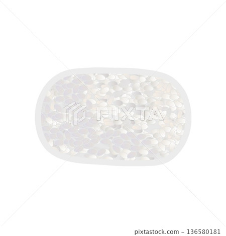 Illustration of a rice ball shaped like a rice ball Illustration of a rice ball shaped like a rice ball 136580181
