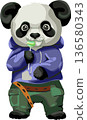 panda with sweets 136580343