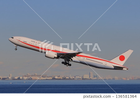 Government plane taking off, flying official residence 136581364