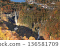 [Flat Rate] Kegon Falls and Lake Chuzenji in Autumn as Seen from the Akechidaira Observatory (Nikko City, Tochigi Prefecture) 136581709