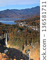 [Flat Rate] Kegon Falls and Lake Chuzenji in Autumn as Seen from the Akechidaira Observatory (Nikko City, Tochigi Prefecture) 136581711