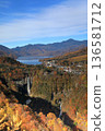 [Flat Rate] Kegon Falls and Lake Chuzenji in Autumn as Seen from the Akechidaira Observatory (Nikko City, Tochigi Prefecture) 136581712
