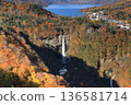 [Flat Rate] Kegon Falls and Lake Chuzenji in Autumn as Seen from the Akechidaira Observatory (Nikko City, Tochigi Prefecture) 136581714