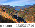 [Flat Rate] Kegon Falls and Lake Chuzenji in Autumn as Seen from the Akechidaira Observatory (Nikko City, Tochigi Prefecture) 136581719