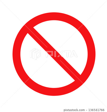 Red circle road closure style simple icon (transparent background) Red circle road closure style simple icon (transparent background) 136581766