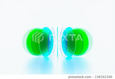 Modern transparent glass for Web3 and AI technology background. 3d rendering 136582300