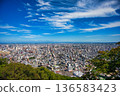 從圓山山頂俯瞰札幌市全景，藍天白雲，美不勝收。 136583423