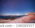 繁星點點的夜空和冬日銀河鋪展在白雪皚皚的比霍羅埡口。 136583557