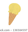 Watercolor hand-drawn lemon sorbet illustration 136584597