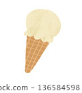 Watercolor hand-drawn vanilla ice cream illustration 136584598