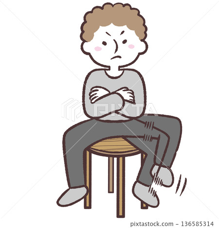 人物坐立不安的插圖 人物坐立不安的插圖 136585314