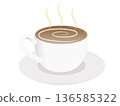Illustration of a warm cafe latte 136585322