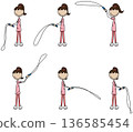 Girl waving rope vector illustration 136585454