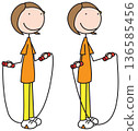 Girl Jumping Rope Vector 136585456