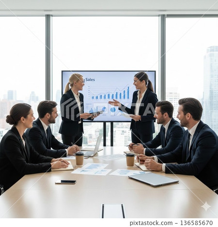 Businessmen having a meeting 136585670