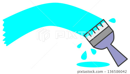 Illustration of brush painting to remake or repaint with oil-based or water-based paint Illustration of brush painting to remake or repaint with oil-based or water-based paint 136586042