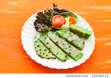Edible cactus steak 136586118