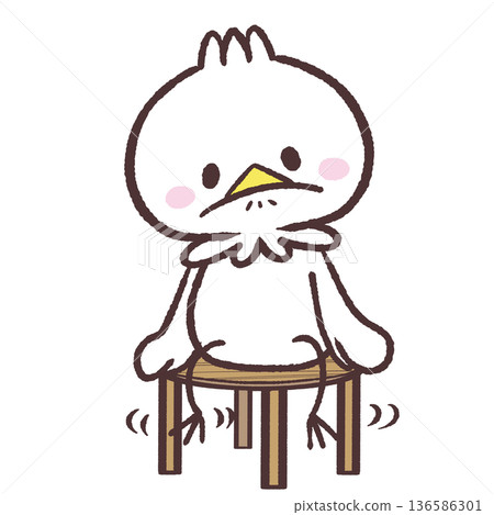 一隻焦躁不安的白鳥的插圖 136586301