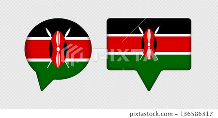 Flag of Kenya in speech bubble. Flag of Kenya in speech bubble. 136586317