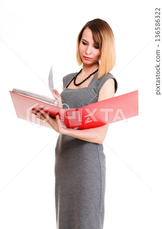 Beautiful stylish woman in elegant grey dress Beautiful stylish woman in elegant grey dress 136586322