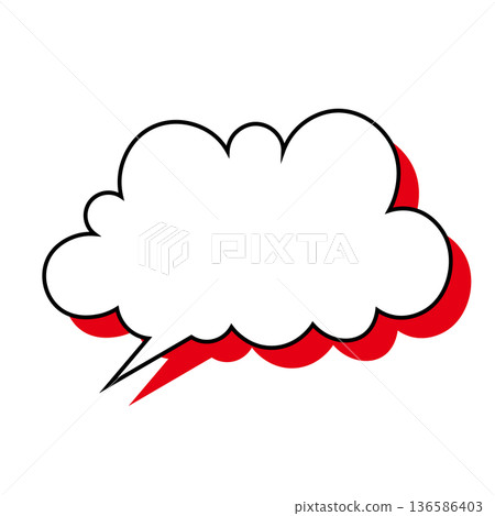 Simple speech bubble illustration - Fluffy Simple speech bubble illustration - Fluffy 136586403