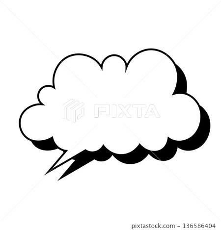 Simple speech bubble illustration - Fluffy Simple speech bubble illustration - Fluffy 136586404