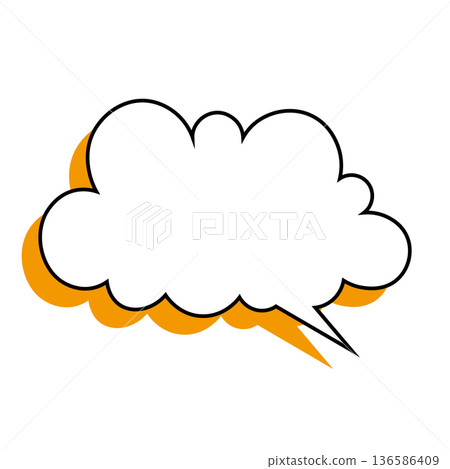 Simple speech bubble illustration - Fluffy Simple speech bubble illustration - Fluffy 136586409