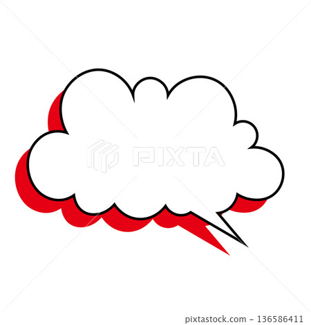Simple speech bubble illustration - Fluffy Simple speech bubble illustration - Fluffy 136586411