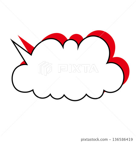Simple speech bubble illustration - Fluffy Simple speech bubble illustration - Fluffy 136586419