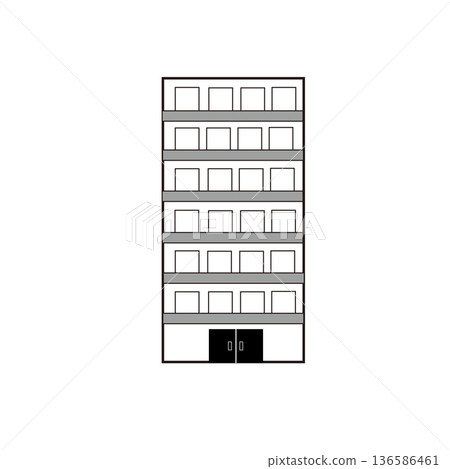 公寓大樓外觀簡線圖 136586461