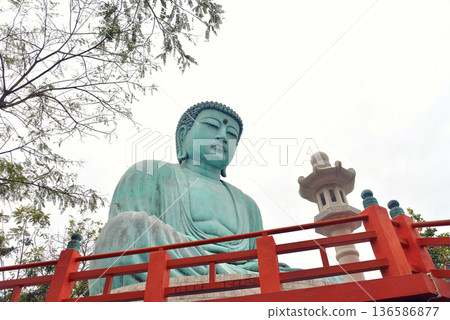 A statue of the Buddha of Buddhism, Japanese style, 136586877
