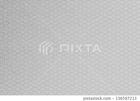 Background image 10 with a gray Seigaiha pattern overlaid on a delicate, sparkling silver pattern 136587213