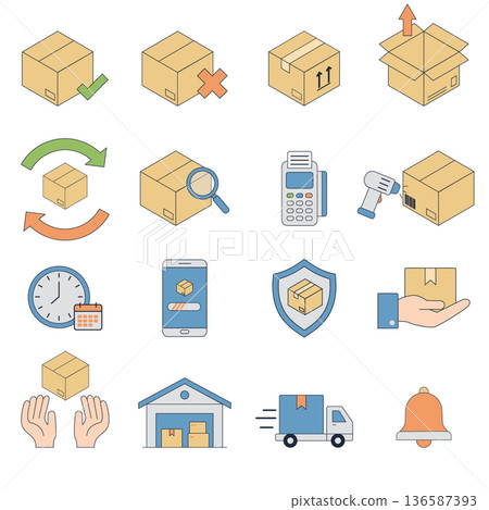 E-commerce and Online Shopping Icon Set.Modern Shopping Symbols for Apps and UI Design E-commerce and Online Shopping Icon Set.Modern Shopping Symbols for Apps and UI Design 136587393
