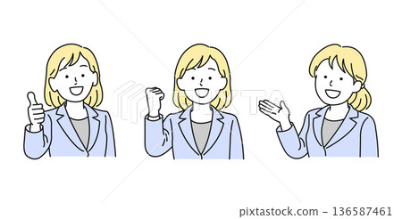 Businesswoman facial expression sign 136587461