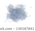 Smudged navy blue ink watercolor texture background frame 136587841