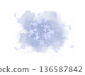 Smudged blue purple ink watercolor texture background frame 136587842