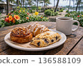 Flower Morning Plate (baked goods) 136588109