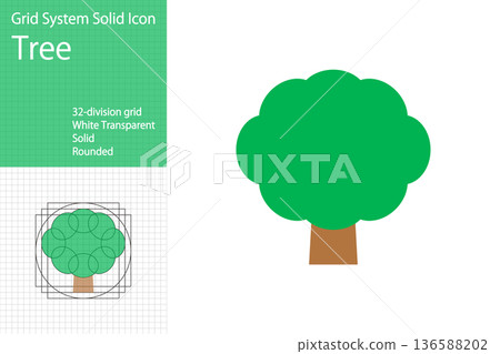 代表自然和森林的圖標，簡單的樹木插圖 136588202
