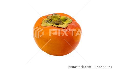柿子，新鮮的秋季水果（透明背景） 136588264