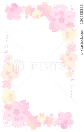Gorgeous and gentle colored cherry blossom frame (vertical) Gorgeous and gentle colored cherry blossom frame (vertical) 136588338