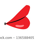 Female Red Lips Side View Design Element 136588405
