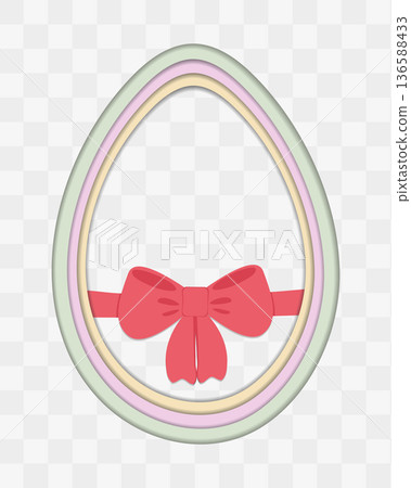 Easter Egg with Tide Ribbon bow Paper Cut Template with multicolor layers Minimalistic Flat Design. Isolated Vector illustration Easter Greeting thematic cards or media posts template, banner, posters Easter Egg with Tide Ribbon bow Paper Cut Template with multicolor layers Minimalistic Flat Design. Isolated Vector illustration Easter Greeting thematic cards or media posts template, banner, posters 136588433