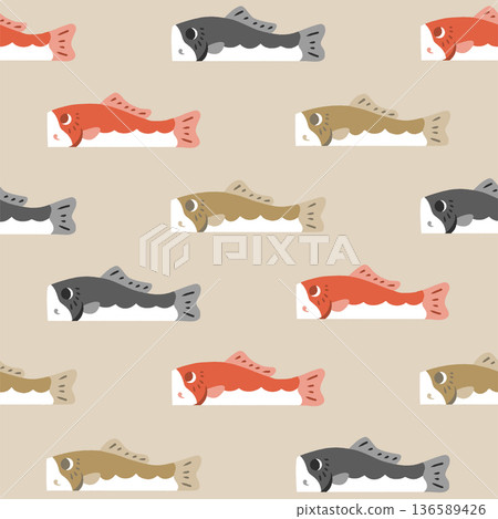 兒童節素材/鯉魚飄帶圖案 136589426