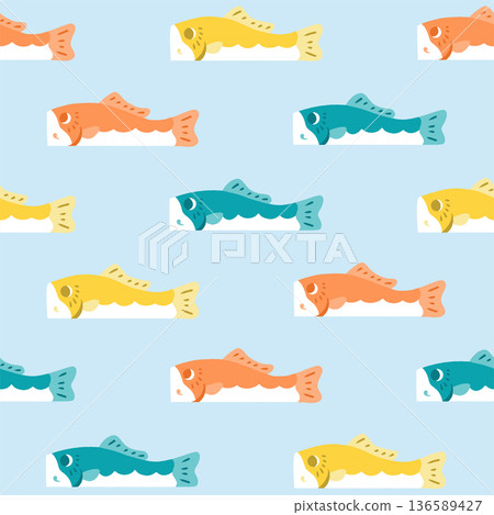 兒童節素材/鯉魚飄帶圖案 136589427