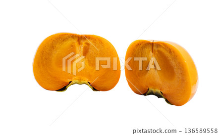 柿子橫切面微距攝影（透明背景） 136589558
