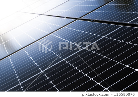 Solar Panels Close Up with Gradient 136590076