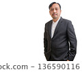Confident Professional Leader in Formal Suit on White Background 136590116